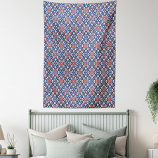 Floral Hearts Mosaic Tapestry