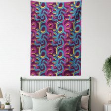 Hand Drawn Art Snakes Tapestry