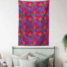 Colorful Swirls Curls Tapestry