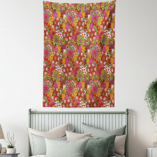 Floral Vibrant Art Tapestry