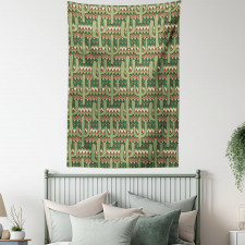 Cartoon Saguaro Zigzag Tapestry