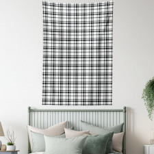 Black and White Grid Tapestry