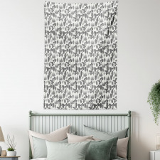 Cacti Plant Greyscale Tapestry