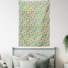 Colorful Retro Shapes Tapestry