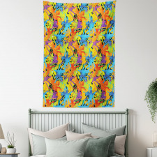 Color Splashes Funky Tapestry