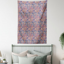 Colorful Blooms Curls Tapestry