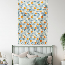 Bullseye Hexagon Motifs Tapestry