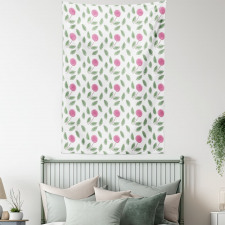 Modern Style Pink Blossoms Tapestry