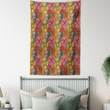 Retro Romantic Blooms Tapestry