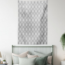 Greyscale Abstract Forms Art Tapestry