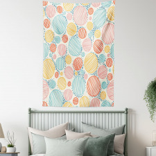 Striped Circles Pastel Tapestry