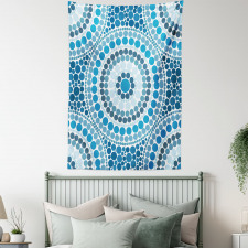 Concentric Circles Dots Tapestry
