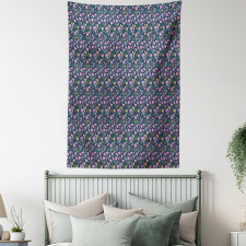 Tulips and Violet Pansy Tapestry