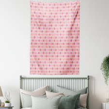 Pink Diamond Shape Tapestry