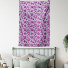 Chinese Hippie Blooms Tapestry