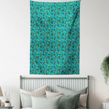 Tiny Bird Foot Prints Tapestry