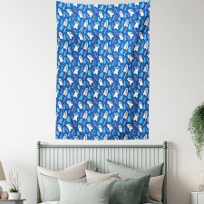 Polar Bear with Fish Tapestry