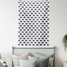 Domestic Pig Silhouettes Tapestry