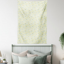 Green Mesh Curves Tapestry