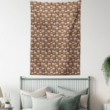 Colorful Hearty Droplets Tapestry