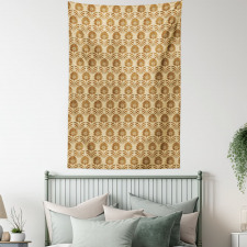 Art Deco Primitive Flower Tapestry