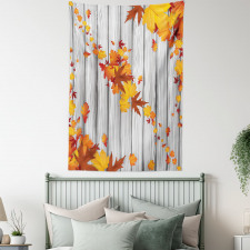 Fall Maple Leafs Tree Tapestry
