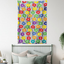 Repeating Vivid Petals Tapestry