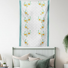 Spring Flowers on Curls Tapestry