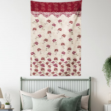 Vintage Art Romantic Roses Tapestry