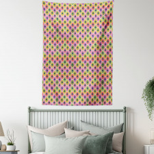 Pastel Color Ogee Shapes Tile Tapestry