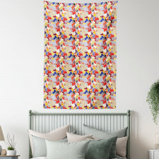 Colorful Floral Abstract Tapestry