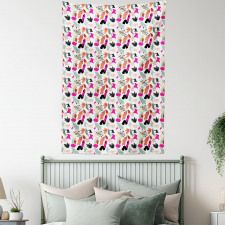 Formless Colorful Shapes Tapestry
