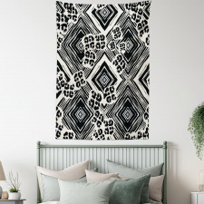 Ink Brush Style Argyle Tapestry