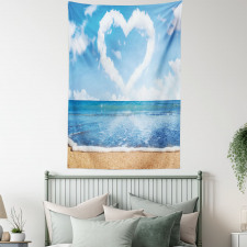 Clouds Heart Shape Tapestry