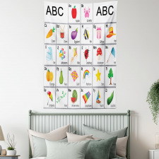 Squares with Letters Kids Tapestry