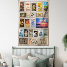 Traveler Tourist Stamps Tapestry