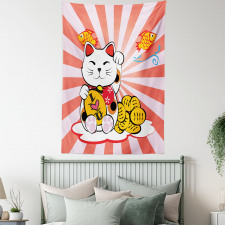 Starburst Lines Cat Tapestry