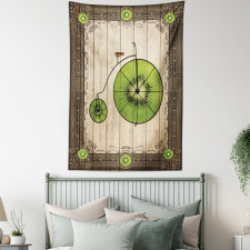 Retro Bike with Fruit Wheels Tapestry