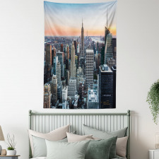 NYC Manhattan Skyline Dusk Tapestry