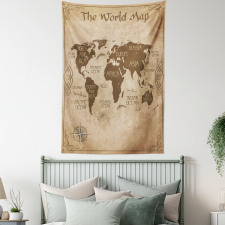 Vintage Topographic Image Tapestry