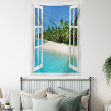 Paradise Island Palm Tree Tapestry