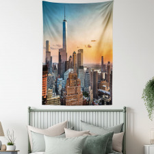 Sunset Manhattan Skyline Tapestry