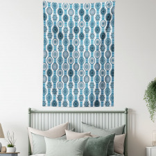 Oriental Motif Vertical Line Tapestry