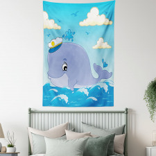 Nursery Theme Captain Whale Tapestry