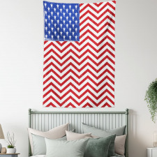 Country Flag with Zigzag Lines Tapestry