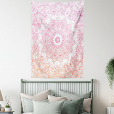 Outline Style Flowers Tapestry