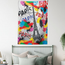 Contemporary Eiffel Tower Art Tapestry