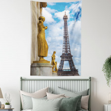 Antique Sculptures Eiffel Tapestry