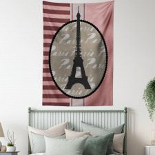 Vintage Eiffel Silhouette Tapestry