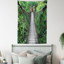 Rope Bridge in a Rainforest Tapestry